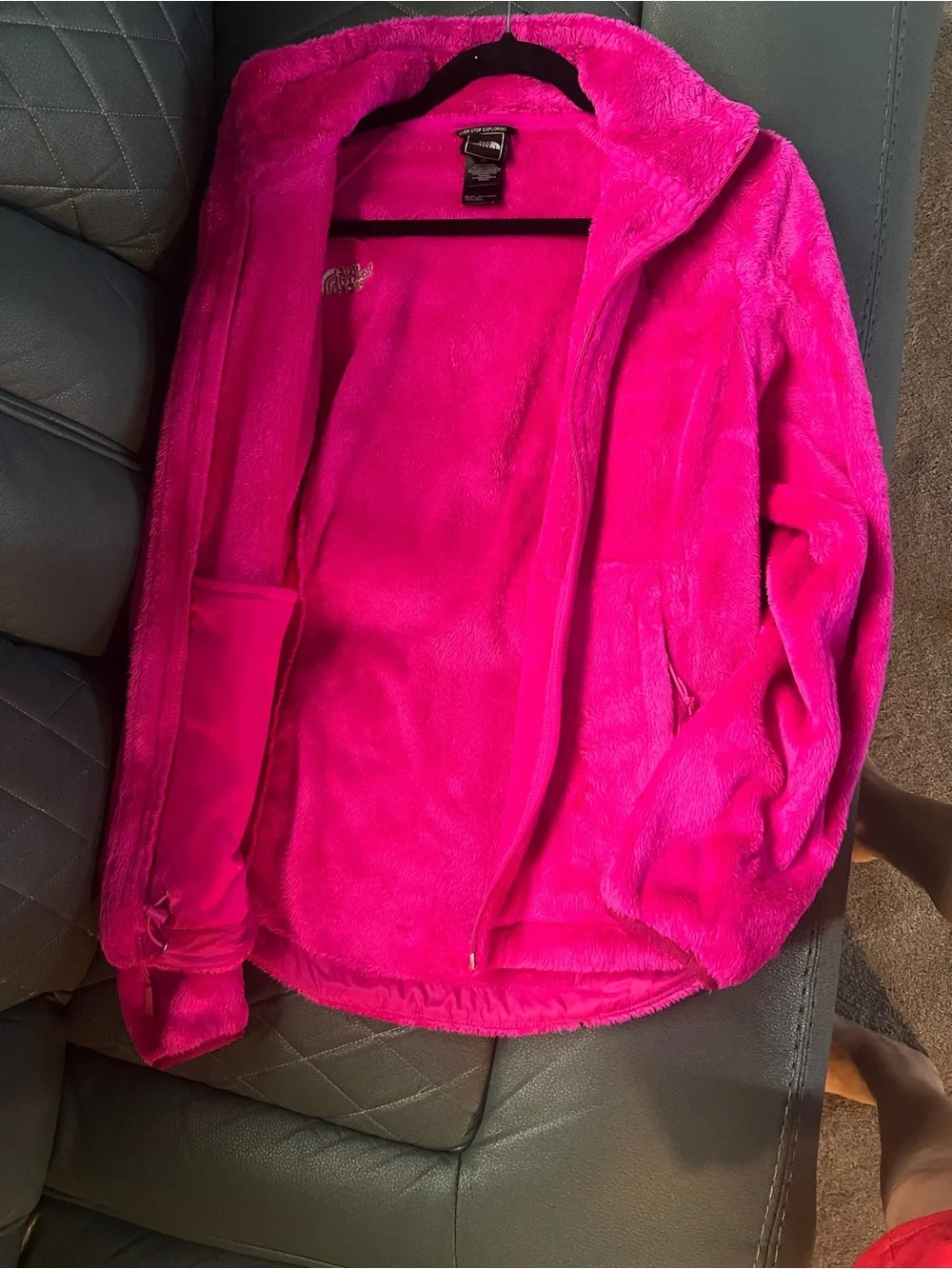 The North Face Plush Fleece Jacket in Bright Pink